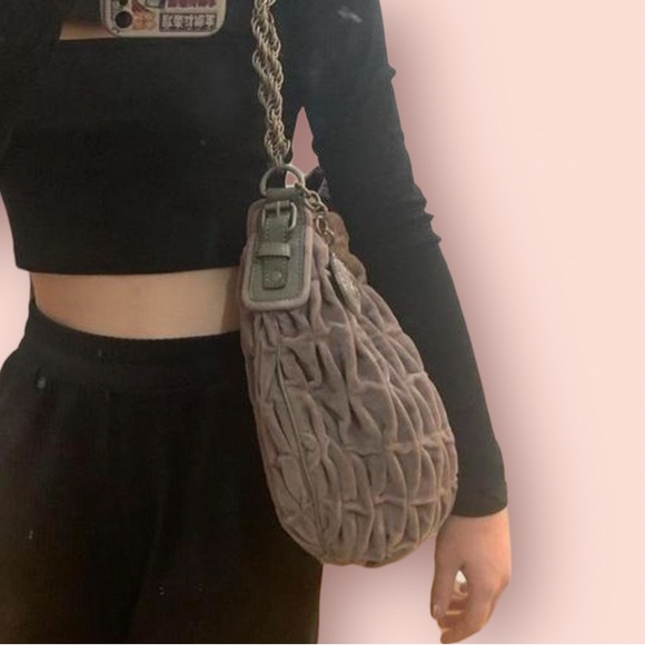 Juicy Couture Handbags - RARE GORGEOUS JuicyCouture Brown Velour Hobo Tote With Chain Leather Strap